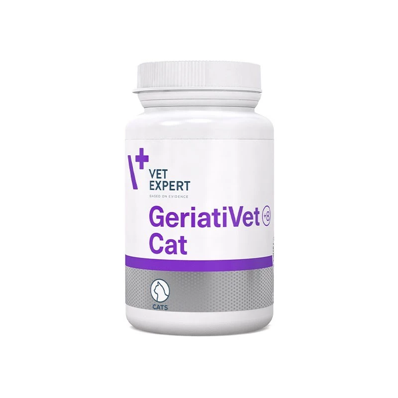 Suplement diety VETEXPERT GeriatiVet Cat kapsułki 60 szt. — wsparcie dla kotów seniorskich, wspomaganie funkcji mózgu, bez glutenu i soi