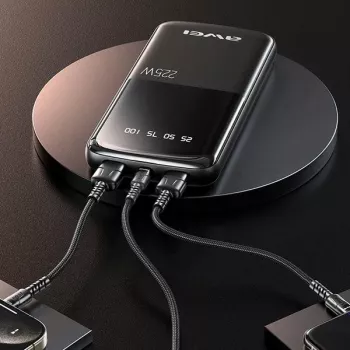 Awei PowerBank P10K 10000 mAh 22,5W Czarny/Czarny (10000mAh, 22W, 22,50Wh), Powerbank, Czarny