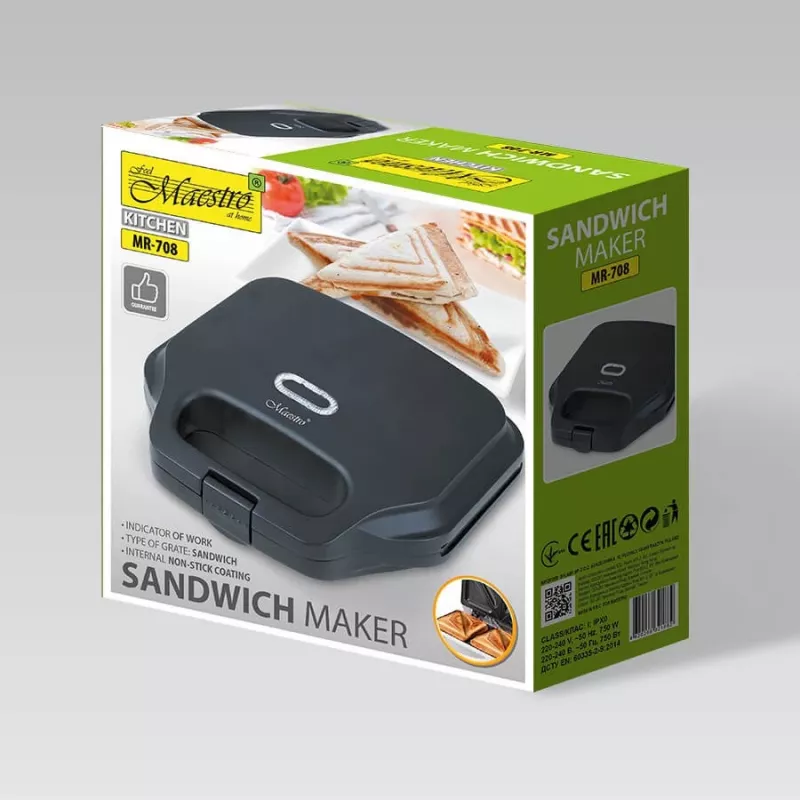 Panini press Maestro MR-708 750W — blatowy opiekacz do kanapek