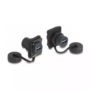 Moduł DeLOCK typu D USB 3.2 Gen 1 gniazdo Type-A żeńskie na Type-A żeńskie IP67