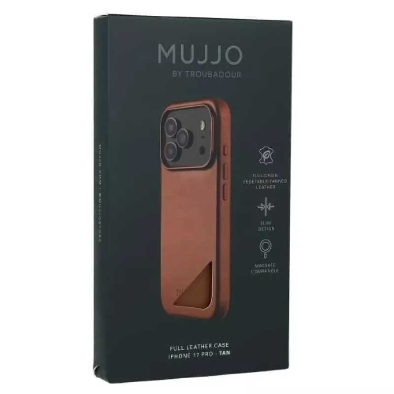 Mujjo Full Leather Case MagSafe etui do iPhone 17 Pro Brązowy