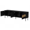 Szafka RTV cama meble INSERTO 3D1W 190x40x62 cm czarna z LED