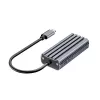 Adapter USB-C do RJ45 Unitek U1343AGY01 — Ethernet 5 Gb/s, USB-C (męski) do RJ45 (żeński), szary, kabel 0,15 m