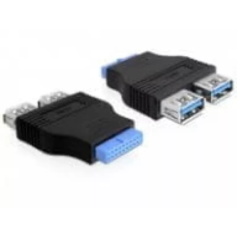 Delock Adapter USB 3.0 Pin Header Socket > 2 x USB 3.0 Socket - obok siebie (65324)