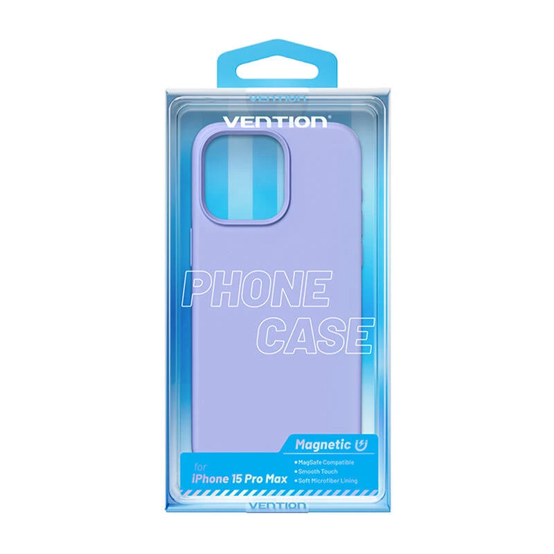 Etui Vention Silicone Case KUFV0-40 do iPhone 15 Pro Max, fioletowe, silikonowe, przyjemne w dotyku, smukłe