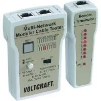 Voltcraft CT-2 Przyrząd do testowania kabli, tester kabli dla BNC, RJ-11 i RJ-45 (TCT-141)
