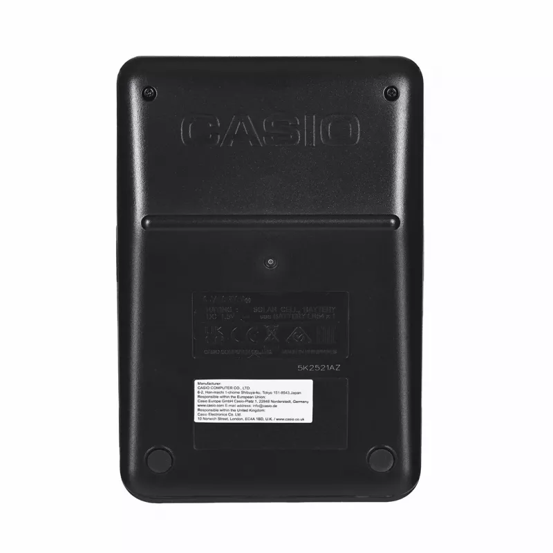 Podstawowy kalkulator biurkowy CASIO MS-8F – 8-cyfrowy, bateria/słoneczny, 26 klawiszy, funkcje walutowe i podatkowe, obliczanie zysku, czarny