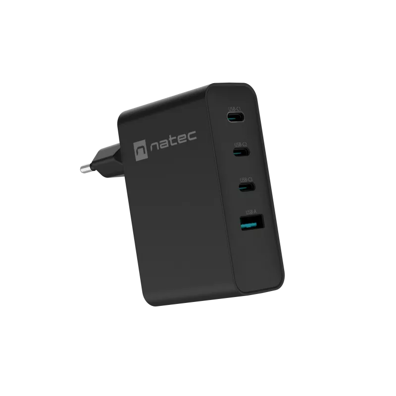 Ładowarka NATEC NUC-2234 do urządzeń mobilnych, laptopów, smartfonów, czarna, AC, szybkie ładowanie, do użytku wewnętrznego