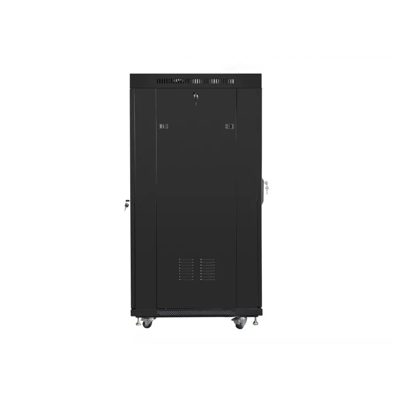 Szafa rack 19 27U 600x800 czarna, drzwi perforowane LCD (płaski montaż)