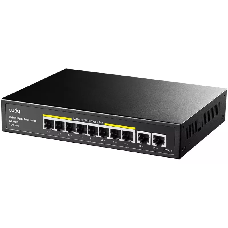 Przełącznik sieciowy Cudy GS1010PE Gigabit Ethernet 10 portów PoE Czarny
