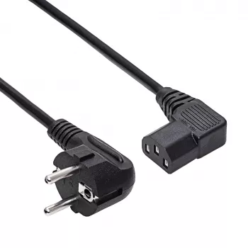 AKYGA AK-PC-12A Kabel zasilający kątowy CEE 7/7 do IEC C13, 3 m, czarny