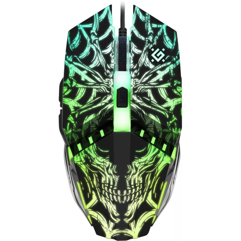 Mysz gamingowa DEFENDER GM-670L oburęczna optyczna, 2400 DPI, 5 przycisków, przewodowa, czarna, RGB