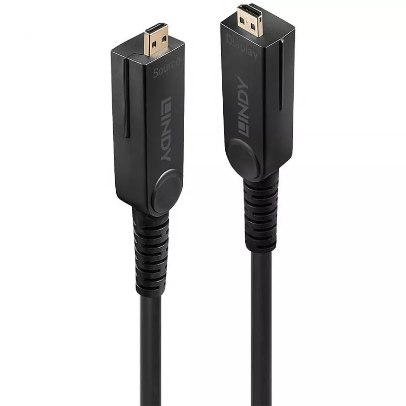 Lindy 10 m hybrydowy kabel światłowodowy Micro-HDMI 18G z odłączanymi złączami HDMI i DVI