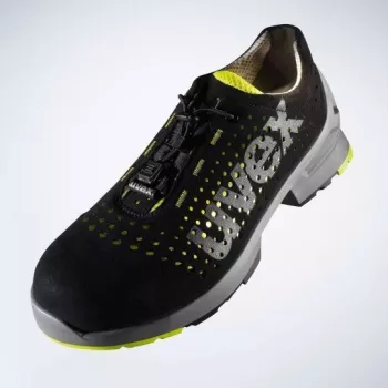 Buty ochronne Uvex 85438 Unisex dla dorosłych, czarno-limonkowe, poliuretanowe, z weluru mikro