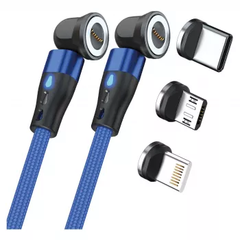 Kabel USB RealPower MagneticCharge2 1 m niebieski szybkie ładowanie przesył danych