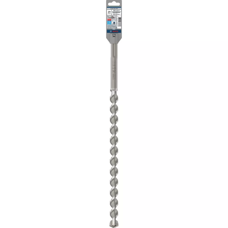 Bosch SDS max-4 Wiertła udarowe, Młotowiertarka, 2,4 cm, 520 mm, Cegła, Beton, Beton twardy, Wapień, Piaskowiec, 40 cm, SDS Max