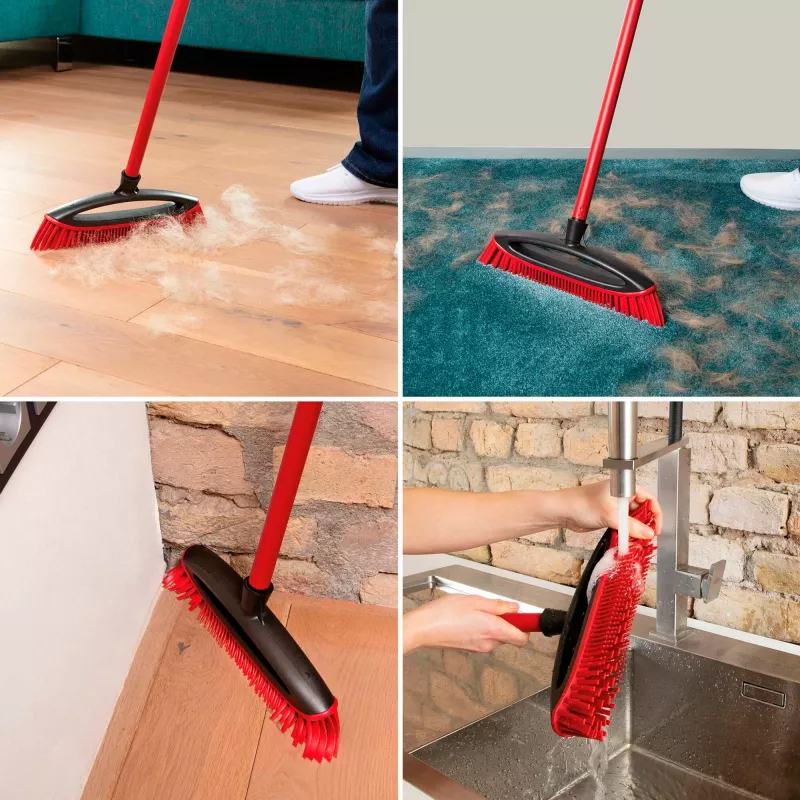 Miotła VILEDA Pet Pro ALWAYS CLEAN z ergonomiczną czerwoną rączką, lekka konstrukcja