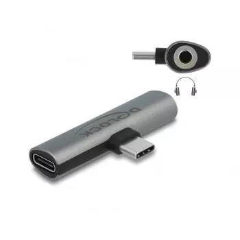 DeLOCK 64186 adapter kablowy USB Type-C USB Type-C + 3.5mm Szary