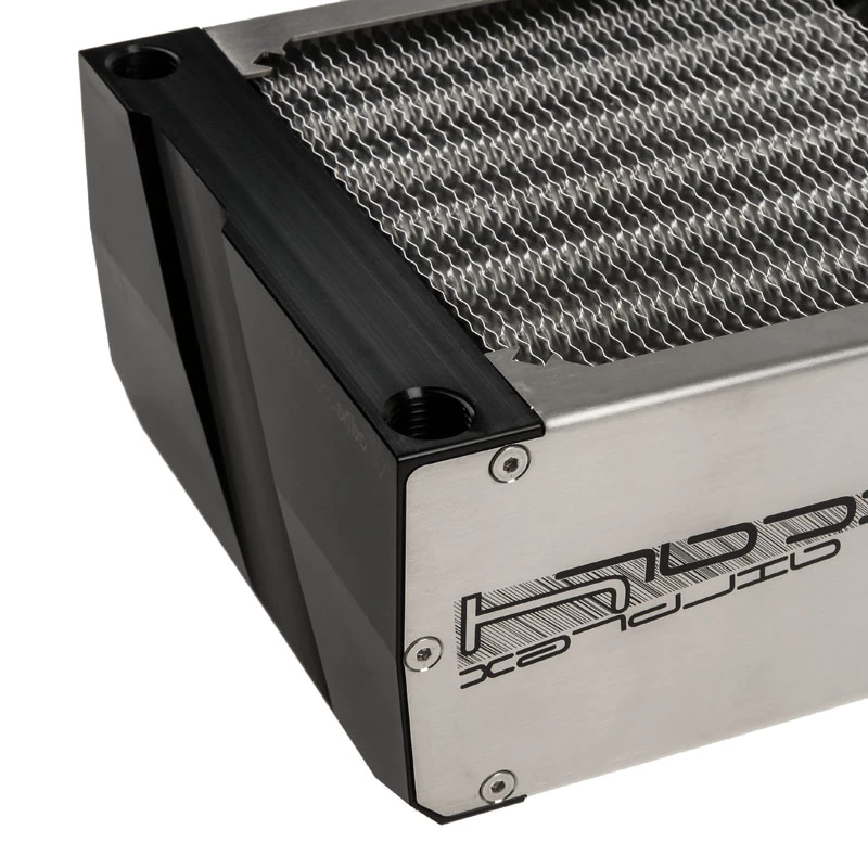 Chłodnica Aqua-Computer airplex radical 4/480 — Aluminium/Miedź/Stal nierdzewna, 520×140×73 mm