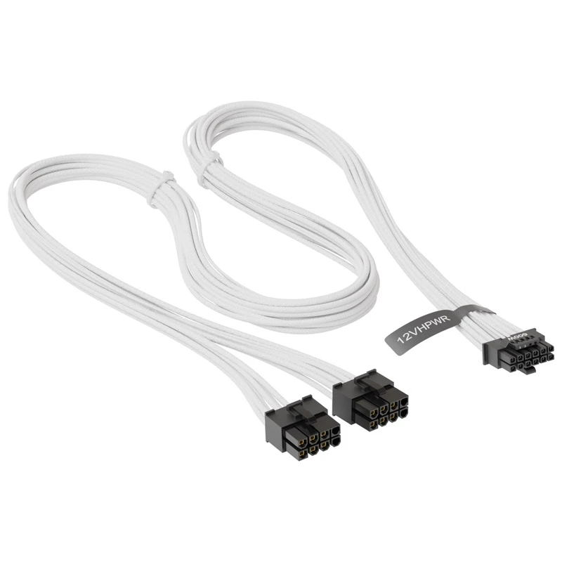 Seasonic 12VHPWR PCIe Adapter kabel - (Biały, 0,75 Meter)(SS2X8P-12VHPWR-600/Biały)