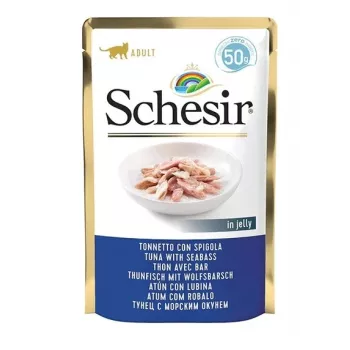 Mokra karma dla kota Schesir Single Dish Tuńczyk z Okoniem 50 g saszetka