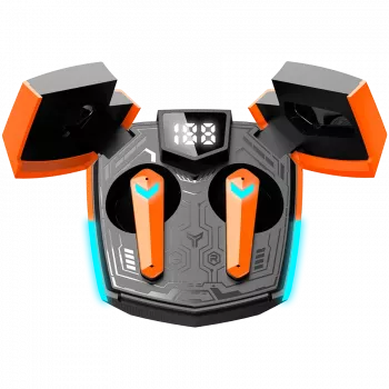 Słuchawki Canyon GTWS-2 Bezprzewodowe Nauszne Gaming USB Type-C Bluetooth Stacja Ładująca Pomarańczowe (CND-GTWS2O)