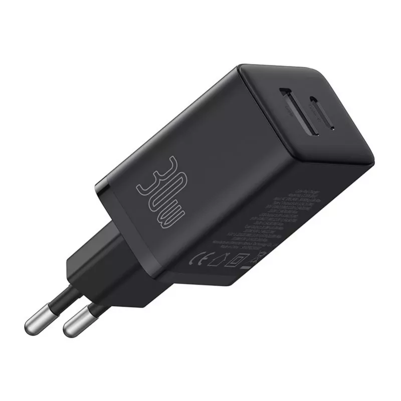 Baseus P10111404113-00 Cube USB-C / USB-A 30W ładowarka sieciowa Czarna