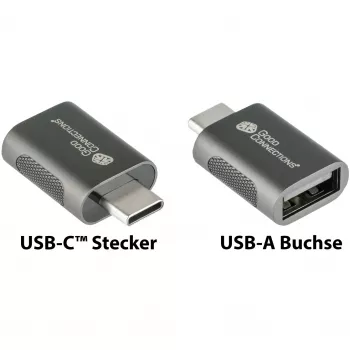 Good Connections Adapter USB 3.2 Gen.1 3.0 wtyczka C na gniazdo USB-A metalowa obudowa galwanizowana (USB-AD302)