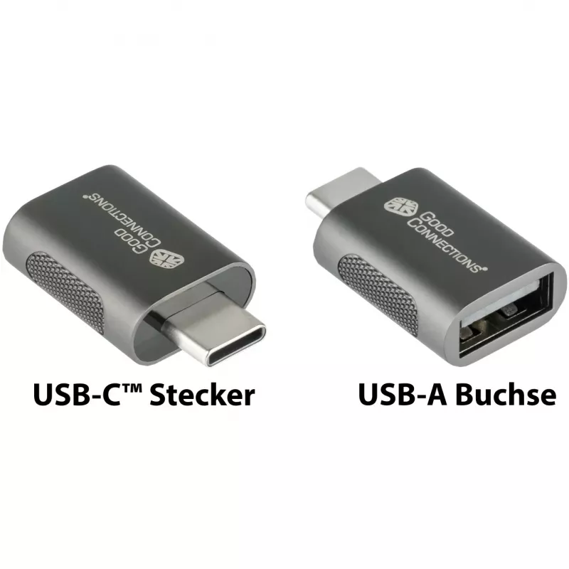 Good Connections Adapter USB 3.2 Gen.1 3.0 wtyczka C na gniazdo USB-A metalowa obudowa galwanizowana (USB-AD302)