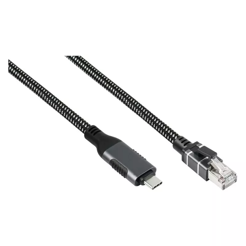 Kabel Ethernet Good Connections USB-C RJ45, antracytowy, 1,0 m