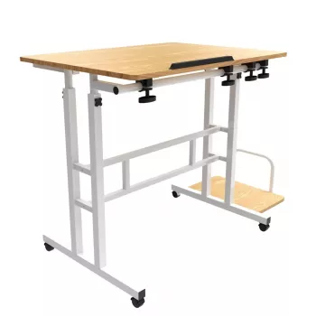 Maclean mobilny stolik pod laptopa, biały, 80x60cm, maks. 50kg, reg. wysokość 67-115cm, MC-124 W