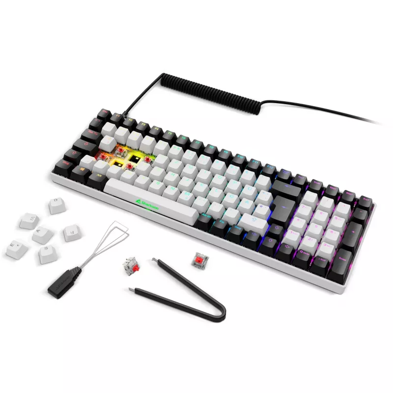 SKILLER SGK50 S2, Gaming Keyboard Biały, układ DE, Gateron Red