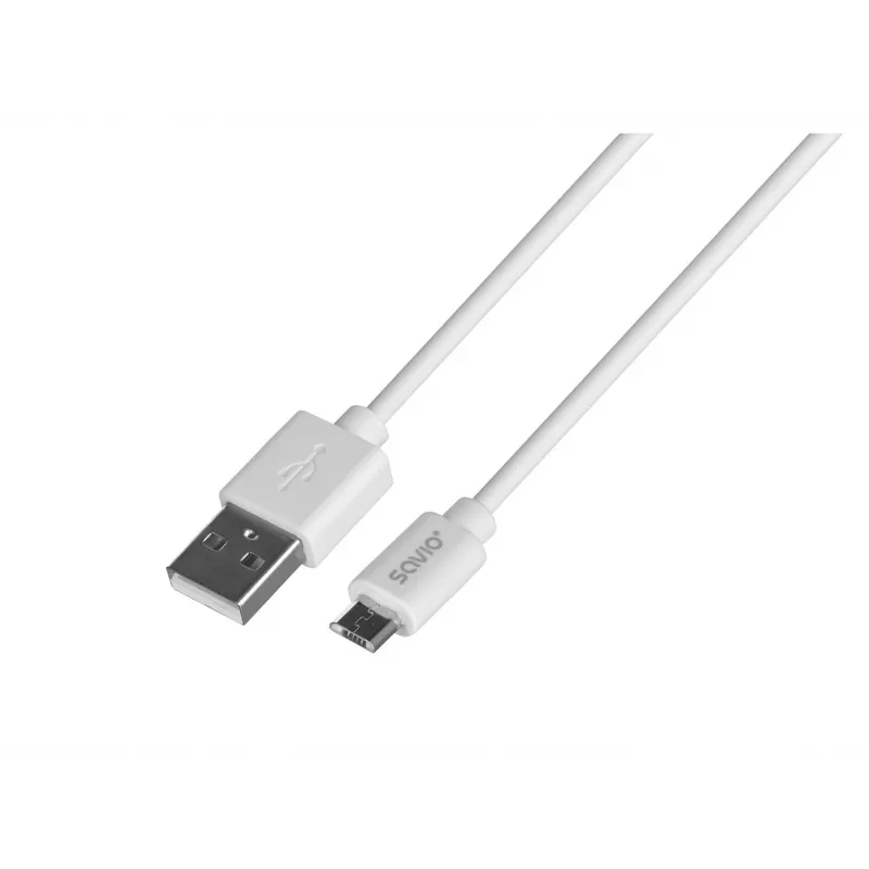 Kabel USB SAVIO CL-123 USB 2.0, USB A na Micro-USB B, 1 m, biały