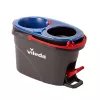 Mop do podłogi VILEDA z mikrofibry 320 mm, uchwyt teleskopowy 55–123 cm, zmywalny, głowica obrotowa 360°, czarny/niebieski/czerwony