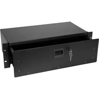 Szuflada rack Omnitronic SN-3 3U z zamkiem — 3U szuflada do montażu w szafie rack firmy Omnitronic