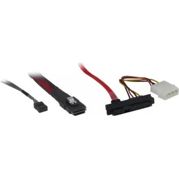 Inter-Tech - Wewnętrzny kabel SAS - SAS 6Gbit/s - Mini SAS (SFF-8087) do wewnętrznego zasilania, 4-pin, wewnętrzny SAS, 29-pin (SFF-8482) - 50 cm - Czarny, Czerwony (88885001)