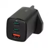 iBOX C-65 Czarny, uniwersalna ładowarka GaN 65W, wtyczka UK