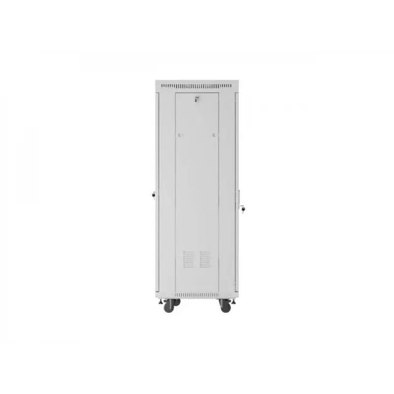 LANBERG 19-calowa 32U stojąca szafa rack 600×600 mm szara z perforowanymi drzwiami i LCD (płaska paczka)