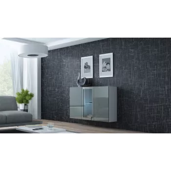 Cama Komoda VIGO 90/120/38 biały/szary połysk