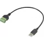 Kabel adaptera Renkforce USB 2.0 [1x wtyk A 2.0 - 1x zacisk] RF-6443966 30 cm (RF-6443966)