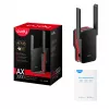 Wzmacniacz sygnału Wi‑Fi Cudy RE3000 2400–5000 MHz, 802.11ax/ac/n/g/b/a, Ethernet 100 Mbps, antena zewnętrzna, czarno-czerwony