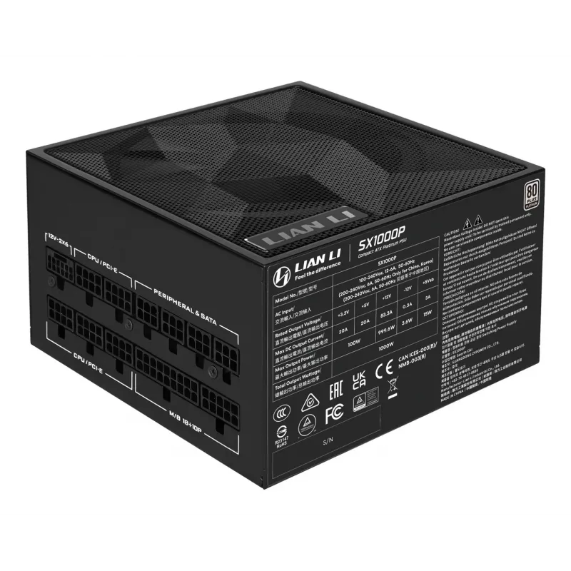 Zasilacz Lian Li SX Series 80 PLUS Platinum w pełni modułowy PCIe 5.1 ATX 3.1 1000 W