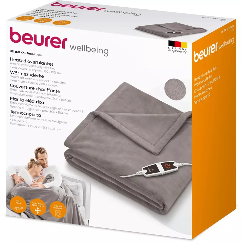 Beurer HD 150 XXL Cosy Taupe koc elektryczny, 200 x 150 cm