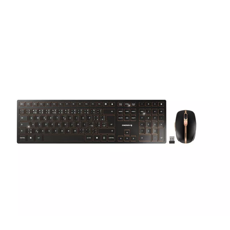 CHERRY DW 9100 SLIM klawiatura Mysz w zestawie Uniwersalna RF Bezprzewodowa + Bluetooth Czarny