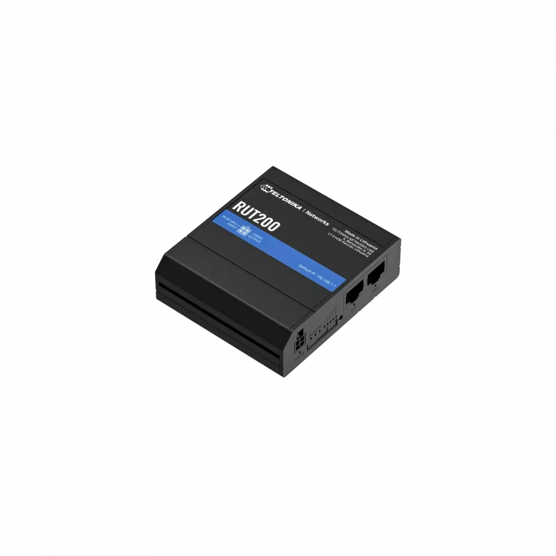 Router Teltonika LTE Cat 4 | RUT200 | 802.11n | 10/100 Mbit/s | 2 porty Ethernet LAN (RJ-45) | Brak obsługi Mesh | Brak MU-MIMO | Brak mobilnej sieci szerokopasmowej