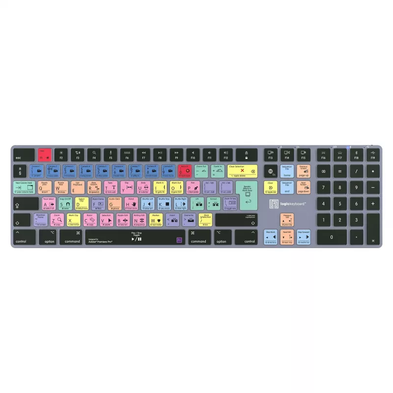 Klawiatura LogicKeyboard Titan DE Mac do Adobe Premiere Pro CC — układ niemiecki
