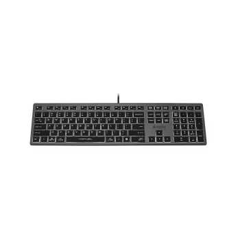 Przewodowa klawiatura A4Tech FX60H USB QWERTY — pełnowymiarowa 100%, podświetlana biała, szara, hub USB