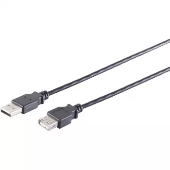 Kabel USB S/CONN 13-24045 USB 2.0 3 m czarny