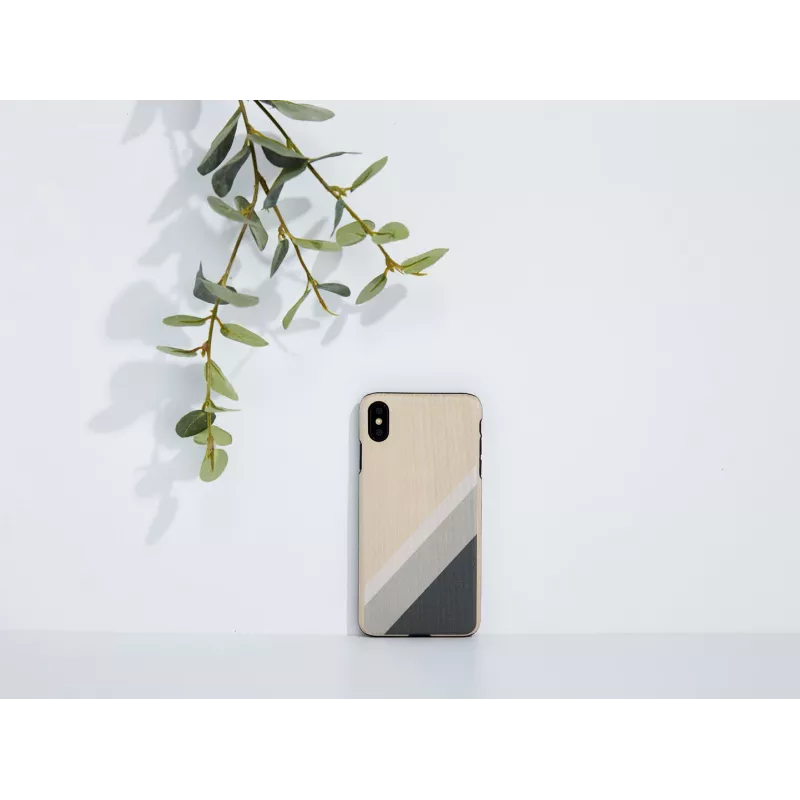 Etui na telefon man and wood do iPhone XS Max — szary garnitur, czarny