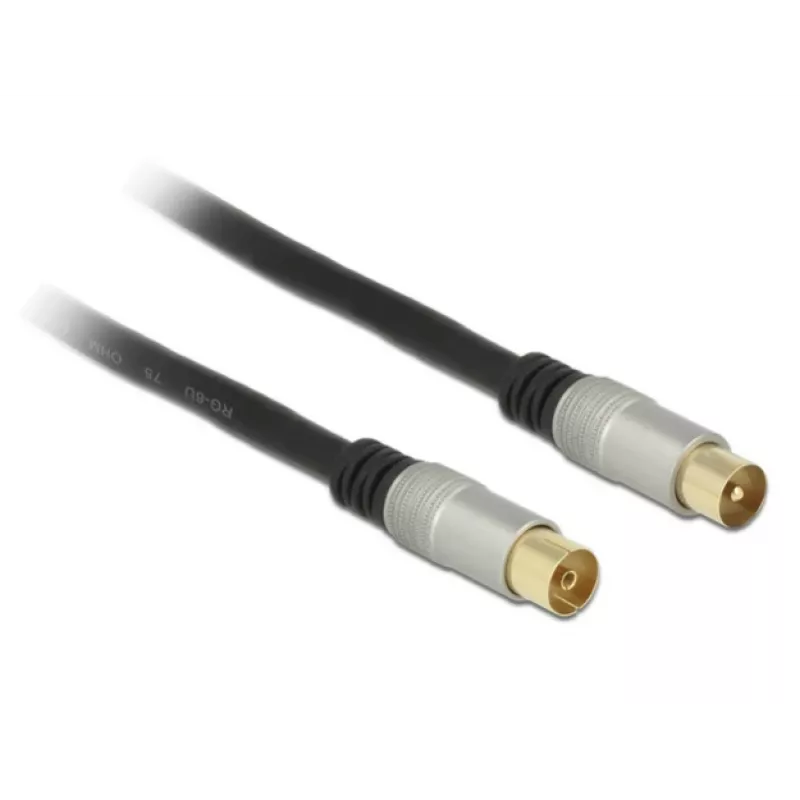 Kabel koncentryczny RG-6/U DeLOCK 88946 2m IEC Czarny